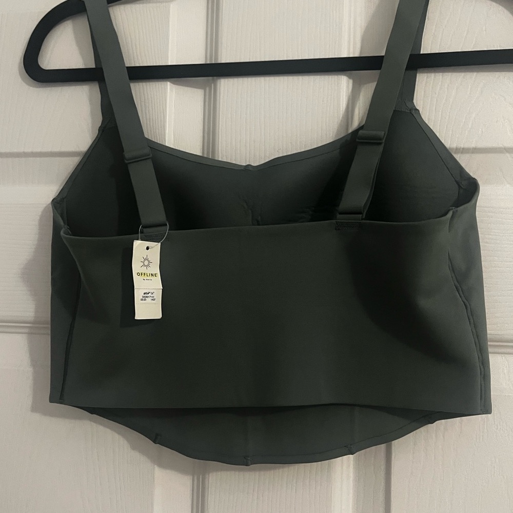 Aerie Green Longline Bra/Crop Top - Picture 2 of 6